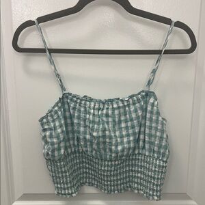 American Eagle Outfitters Teal Checkered Camisole